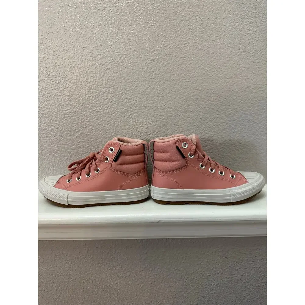 ⁠Converse Berkshire Boot Pink Kids Size 1 Water Repellent Leather Sneaker⁠